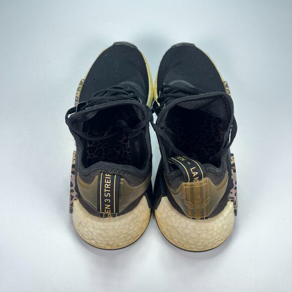 Adidas NMD_R1 Black Leopard Print Lace Up Running Shoes Sneakers Women’s Size 8 - Picture 6 of 10